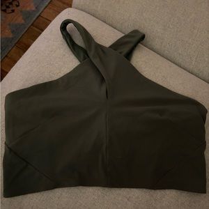 Lululemon Sage Green Cross High Neck Sports Bra-12